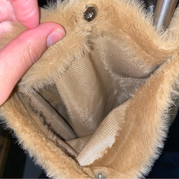Tan Fuzzy Tote Shoulder Bag - Picture 5 of 6
